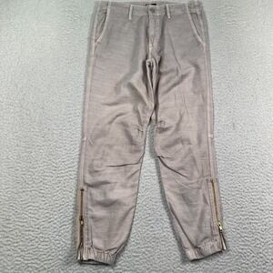 Mother Misfit Crop Pants Womens 24 Jogger Girl Boy Ankle Zip Stone Khaki USA‎